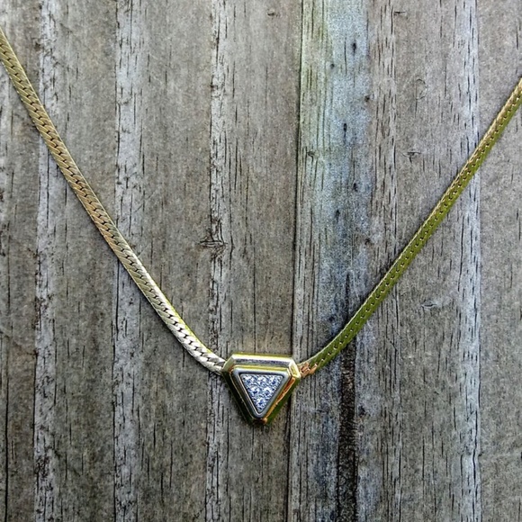 Vintage AVON Rhinestone Slide Necklace - Picture 1 of 5
